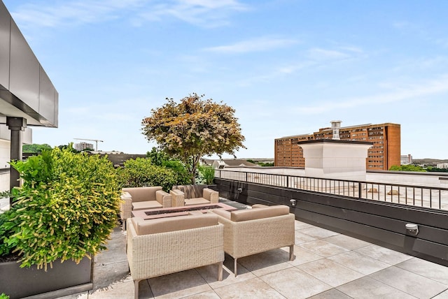 view of patio / terrace featuring an outdoor living space