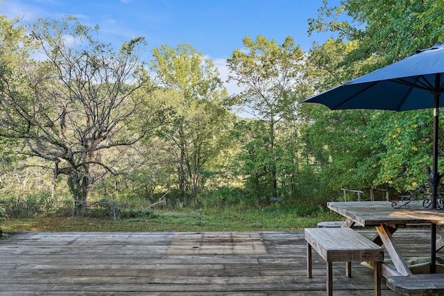 view of wooden deck