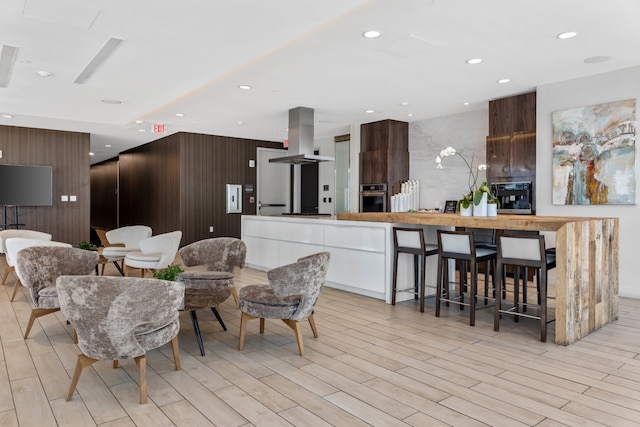 interior space with light hardwood / wood-style flooring