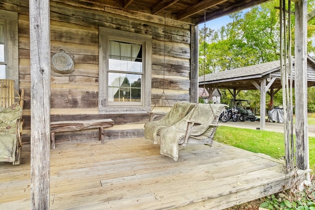 deck featuring a gazebo