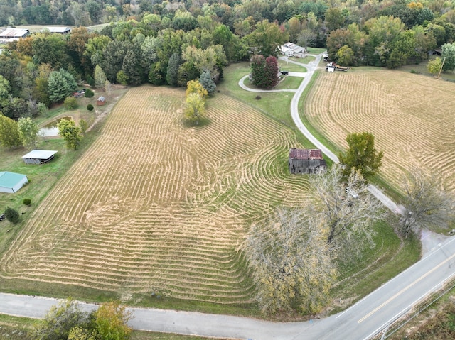 bird's eye view with a rural view