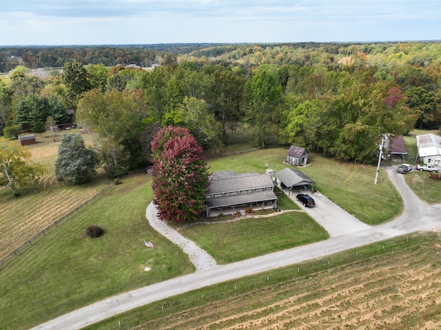 bird's eye view with a rural view