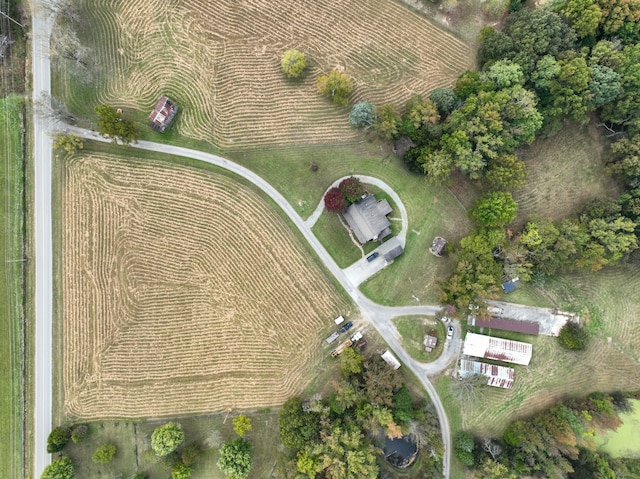 drone / aerial view with a rural view