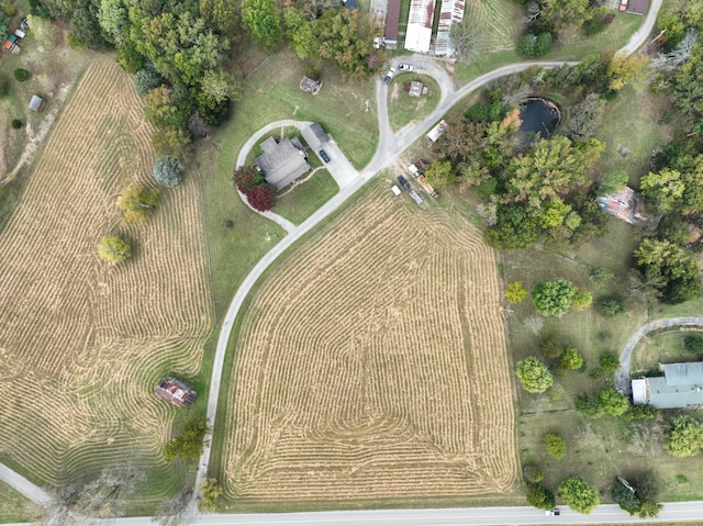 drone / aerial view with a rural view