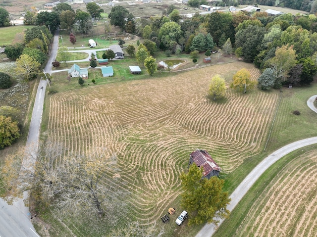 aerial view featuring a rural view