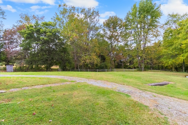 view of community featuring a lawn