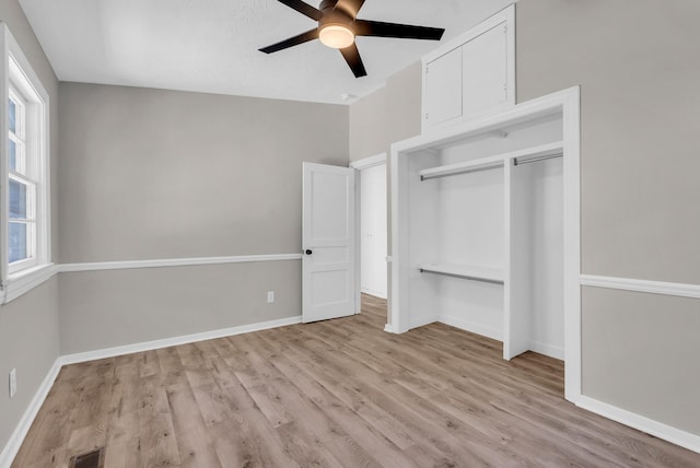 606 S Chestnut St, Monterey, TN 38574 - unfurnished bedroom featuring visible vents, light wood-style flooring, and baseboards