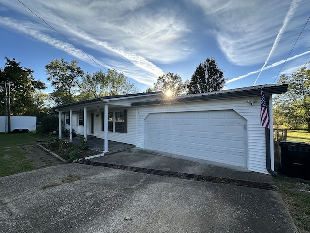 ranch-style home with a garage