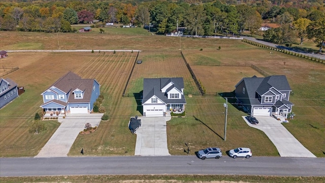 aerial view with a rural view