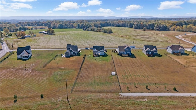 drone / aerial view with a rural view