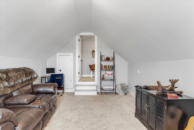 interior space with vaulted ceiling