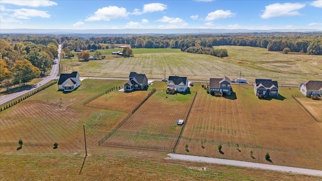 drone / aerial view with a rural view