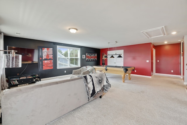 living room with carpet flooring