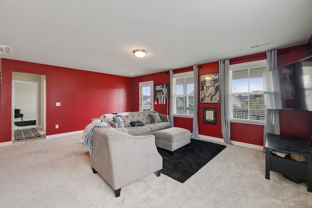 view of carpeted living room