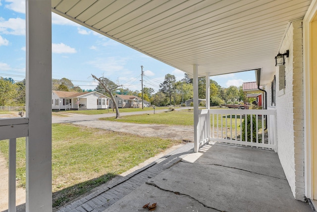 view of patio with a porch