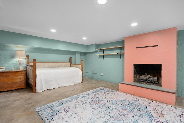 bedroom with concrete flooring