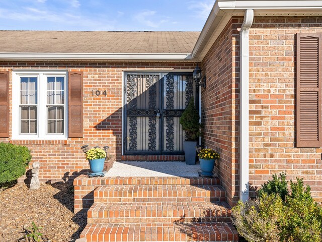 property entrance with french doors