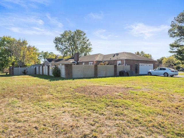 exterior space with a garage