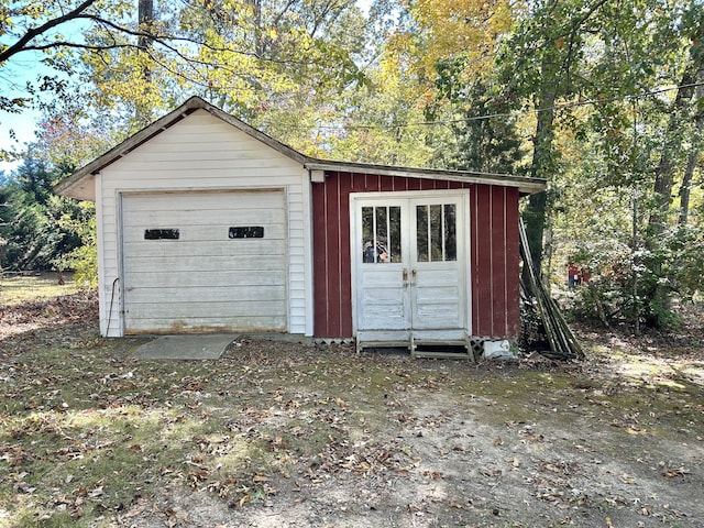 view of garage