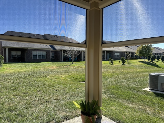 view of yard with central AC