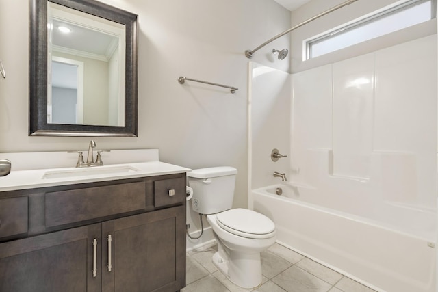 1509 Cedarbrooke Ln, Lebanon, TN 37090 - bathroom with ornamental molding, vanity, shower / tub combination, and tile patterned flooring