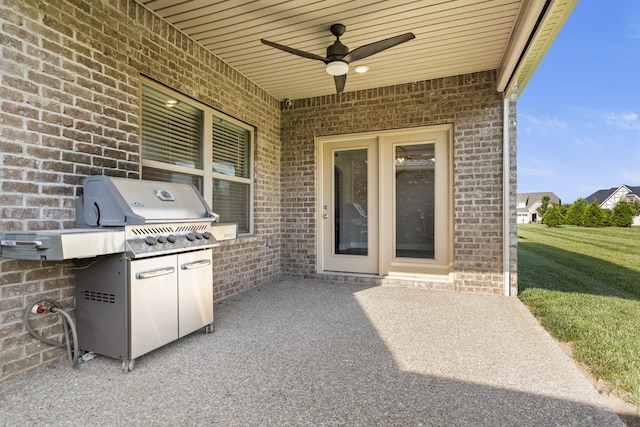 1509 Cedarbrooke Ln, Lebanon, TN 37090 - view of patio featuring ceiling fan and grilling area