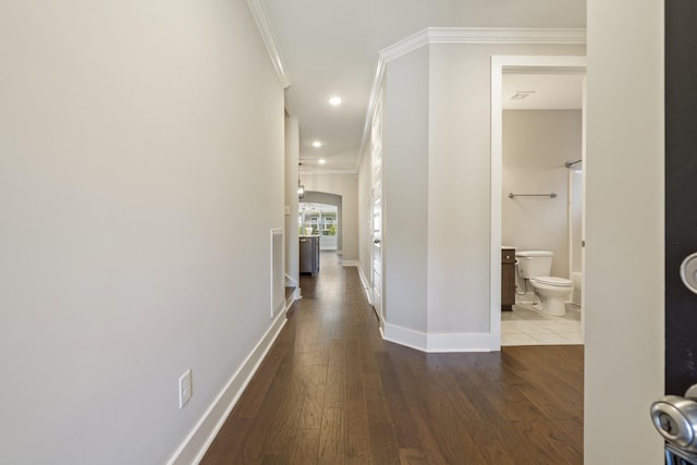 1509 Cedarbrooke Ln, Lebanon, TN 37090 - hallway featuring ornamental molding and wood finished floors