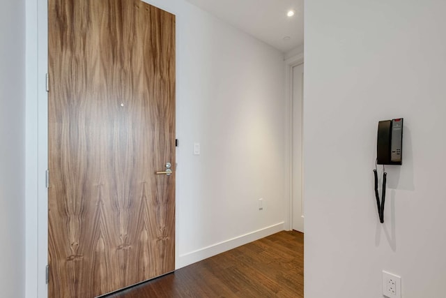 entrance foyer featuring dark hardwood / wood-style flooring