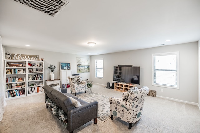 view of carpeted living room