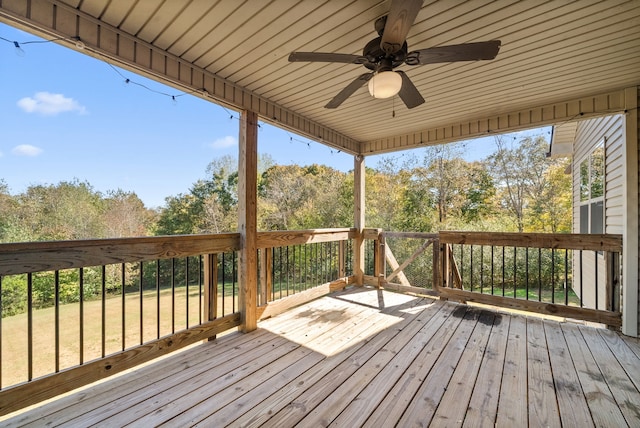 deck with ceiling fan