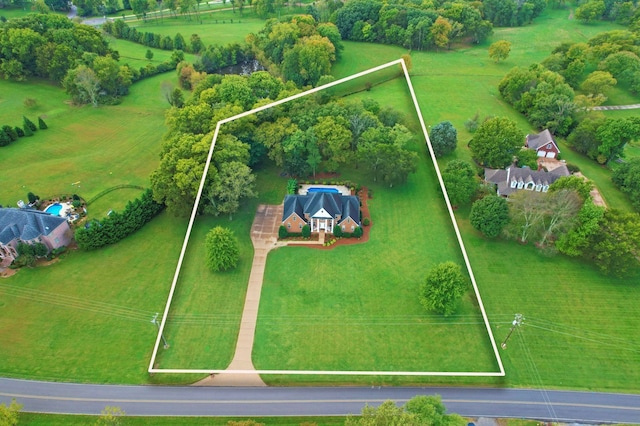 aerial view with a rural view