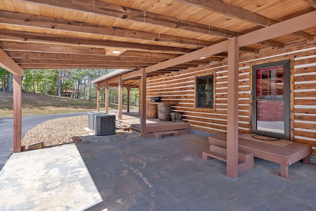 view of patio featuring central AC