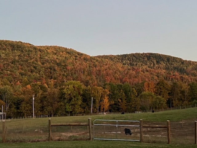 mountain view with a rural view