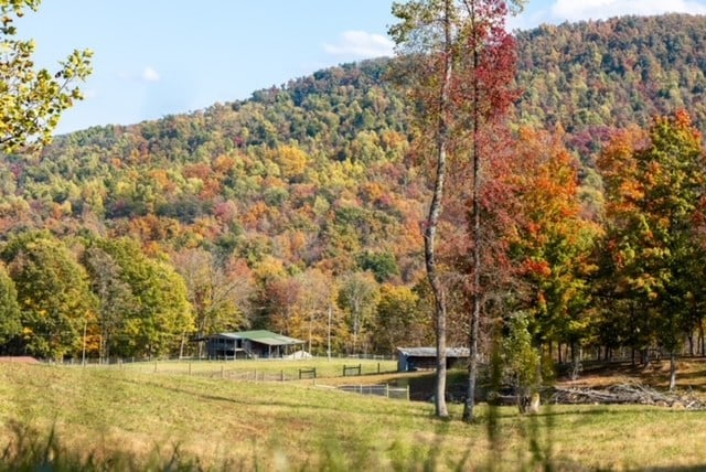 view of mountain feature featuring a rural view