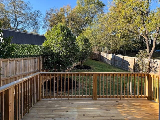 deck with a yard