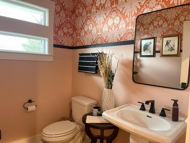 bathroom with toilet and sink