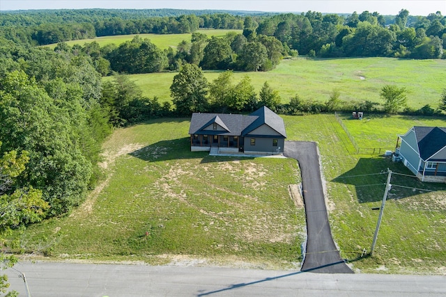 aerial view with a rural view