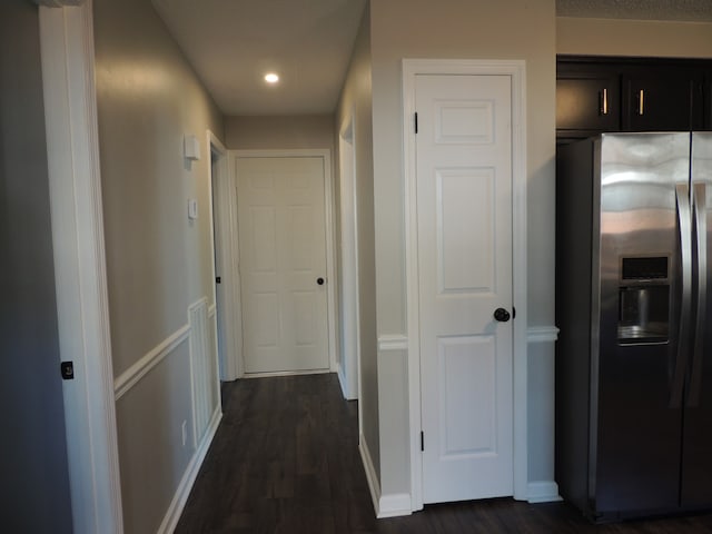 hall featuring dark hardwood / wood-style floors