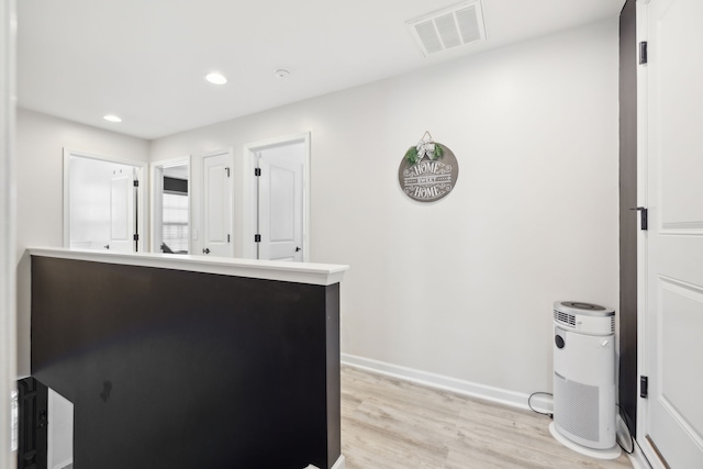 kitchen with light hardwood / wood-style flooring