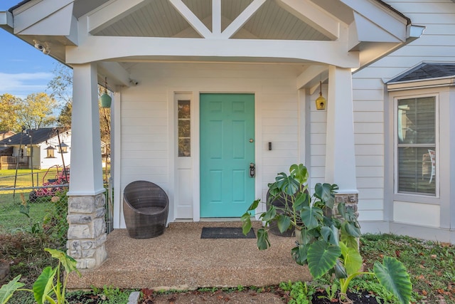 entrance to property with a porch