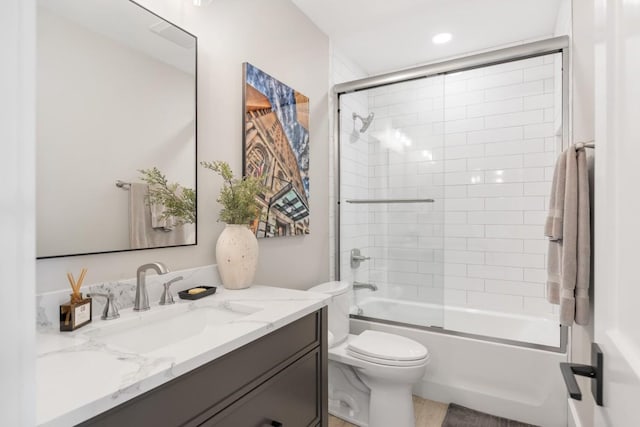 5893 Cairo Bend Rd, Lebanon, TN 37087 - bathroom with vanity, toilet, and combined bath / shower with glass door
