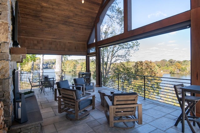 5893 Cairo Bend Rd, Lebanon, TN 37087 - view of patio / terrace with a water view and an outdoor hangout area