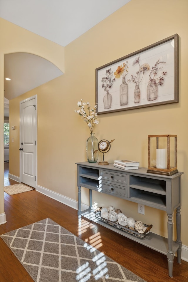 interior space featuring dark hardwood / wood-style floors