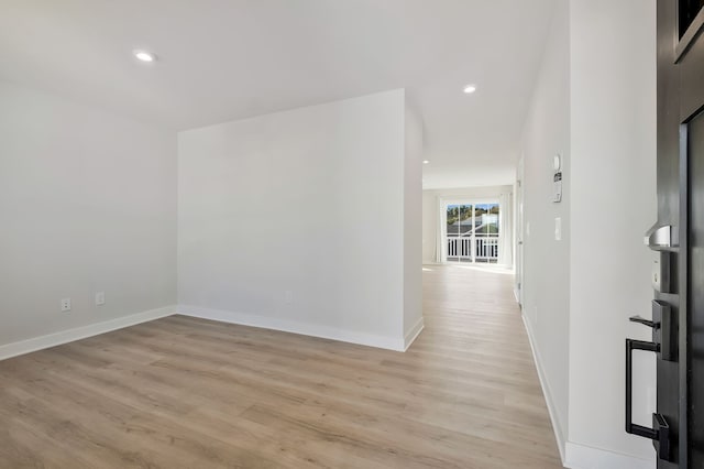 interior space with light hardwood / wood-style flooring