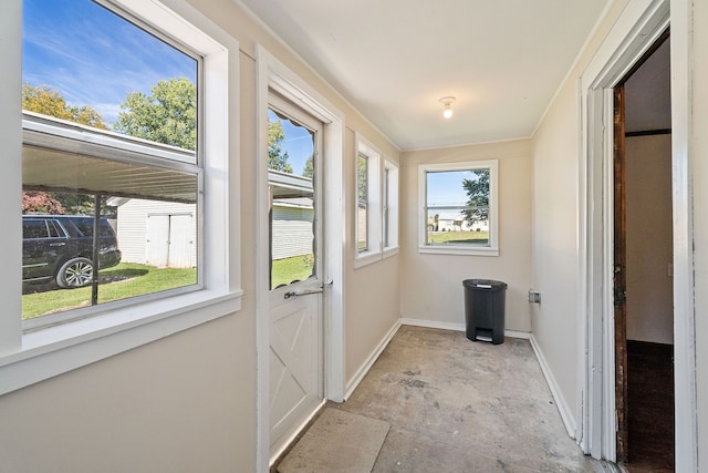 doorway with plenty of natural light