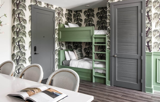 bedroom featuring dark wood-type flooring