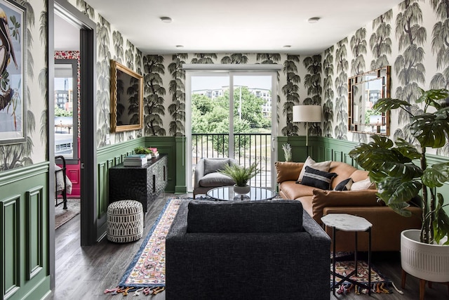 sitting room featuring wood-type flooring