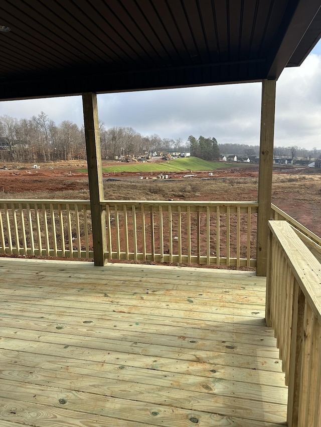 deck featuring a rural view