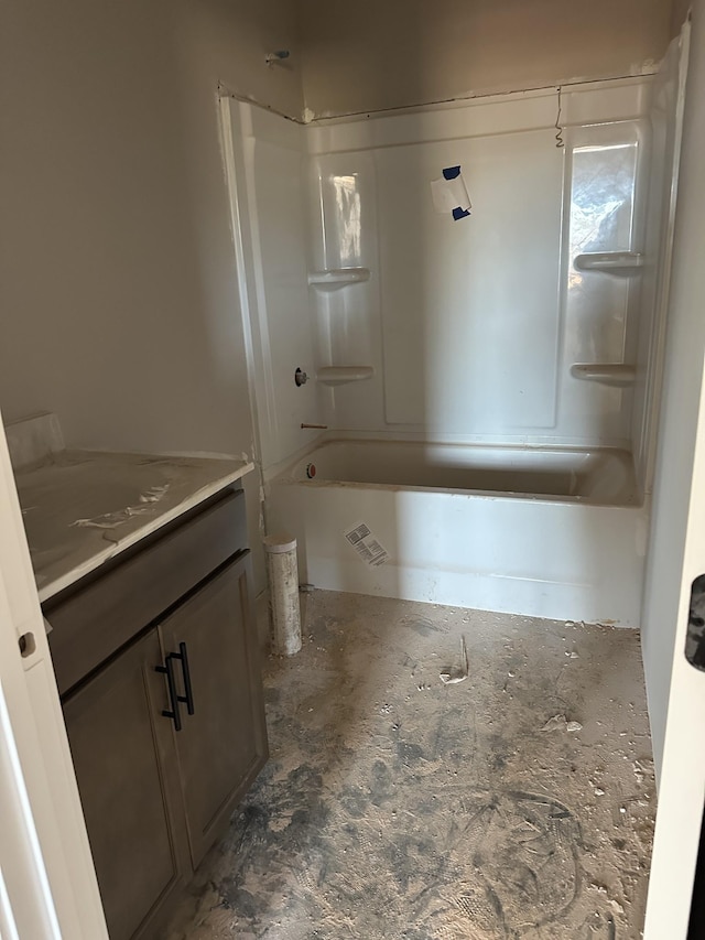 bathroom featuring shower / bath combination and vanity