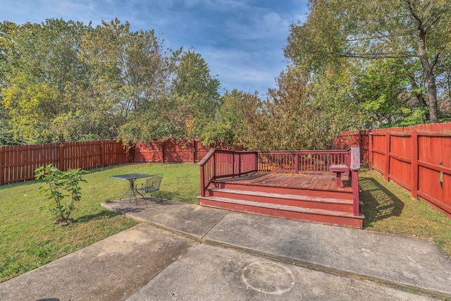 view of patio with a wooden deck